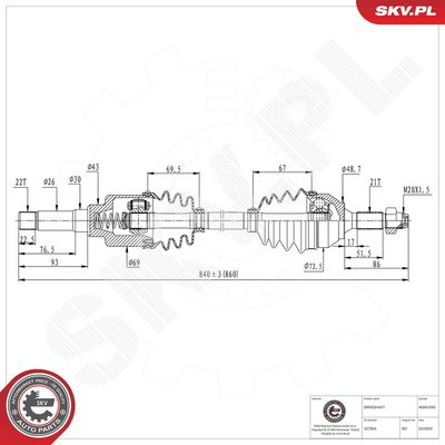 Drive Shaft ESEN SKV 40SKV343