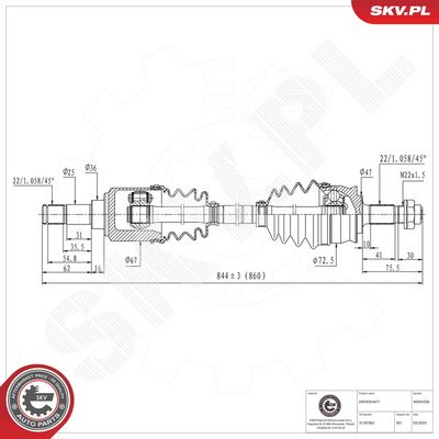 Drive Shaft ESEN SKV 40SKV356