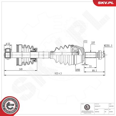 Drive Shaft ESEN SKV 40SKV383