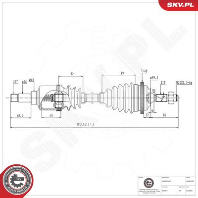 Drive Shaft ESEN SKV 40SKV392