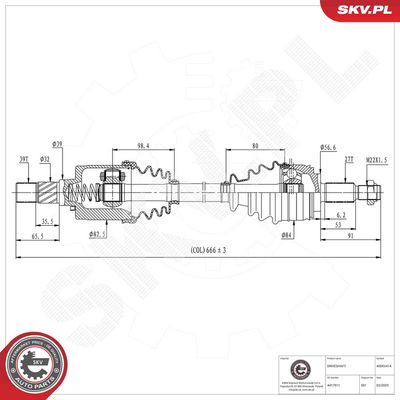 Drive Shaft ESEN SKV 40SKV414