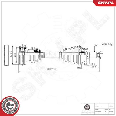Drive Shaft ESEN SKV 40SKV437