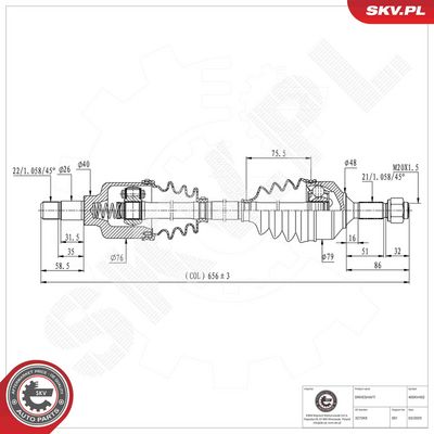 Drive Shaft ESEN SKV 40SKV452