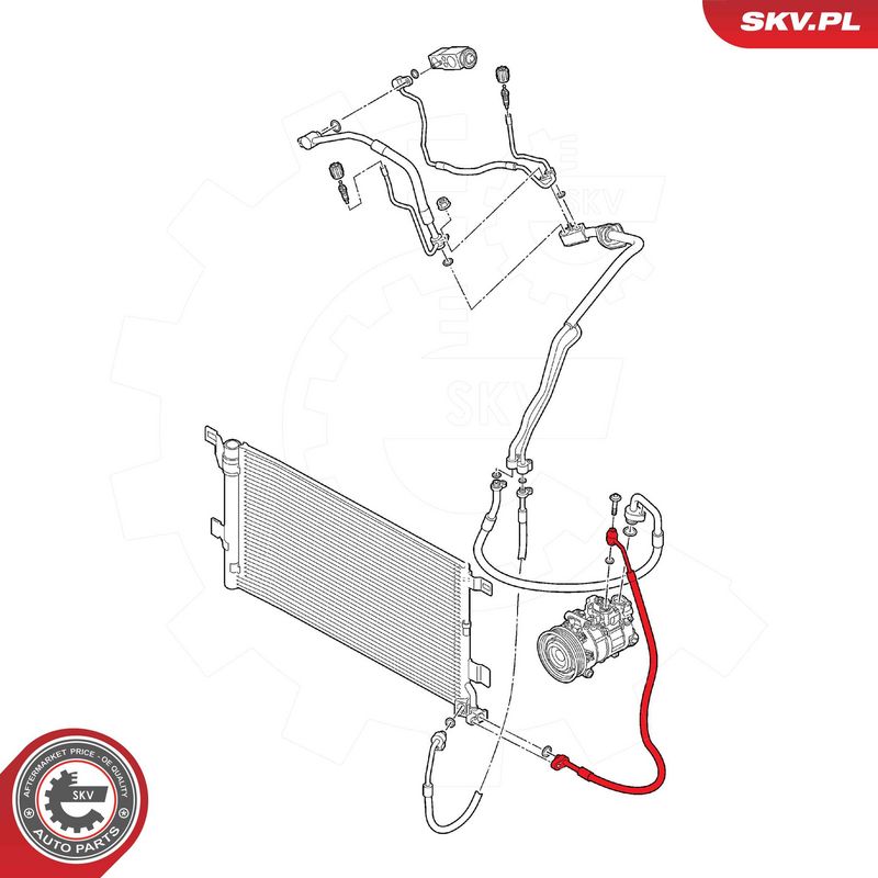 ESEN SKV 43SKV573 High-/Low Pressure Line, air conditioning
