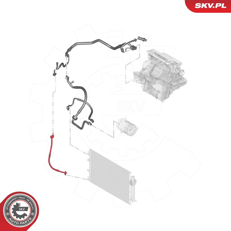 ESEN SKV 54SKV628 High-/Low Pressure Line, air conditioning