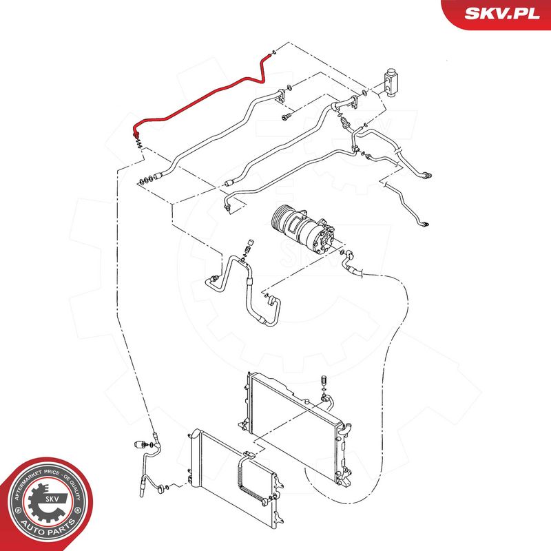 ESEN SKV 54SKV629 High-/Low Pressure Line, air conditioning