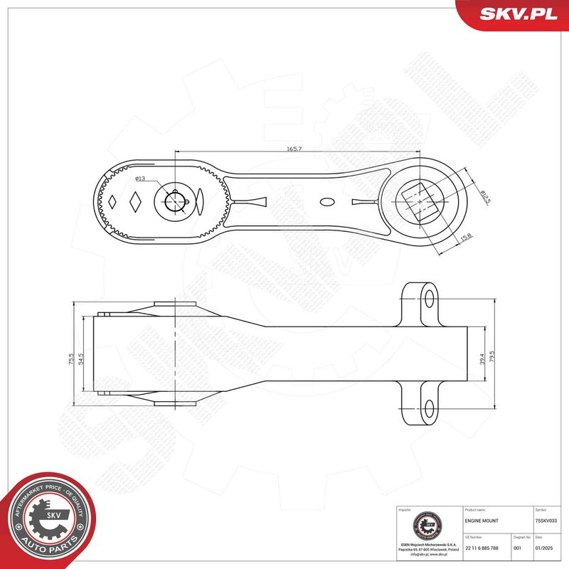ESEN SKV 75SKV033 Mounting, engine
