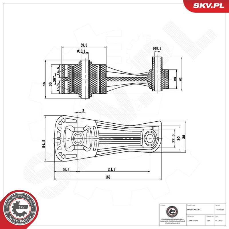 ESEN SKV 75SKV051 Mounting, engine