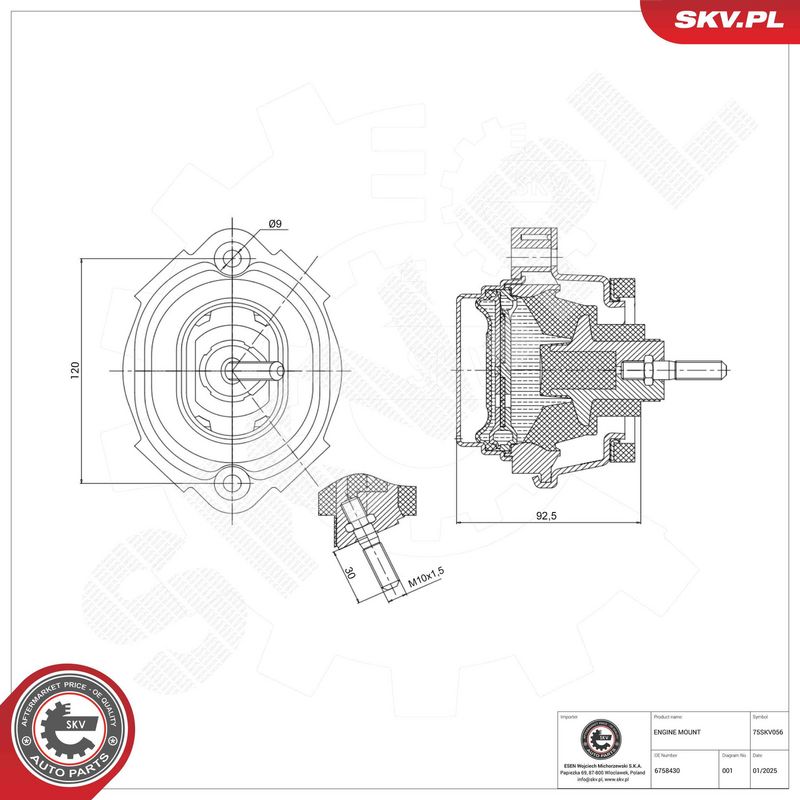 ESEN SKV 75SKV056 Mounting, engine