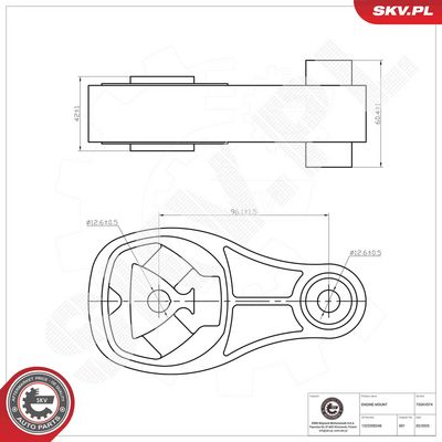 Mounting, engine ESEN SKV 75SKV074