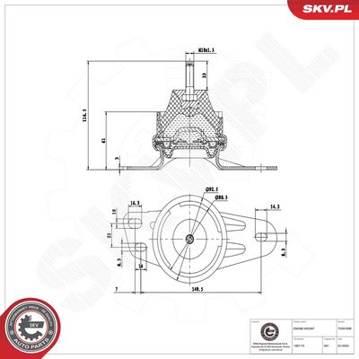 Mounting, engine ESEN SKV 75SKV098