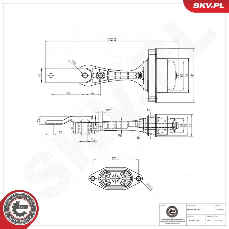 ESEN SKV 75SKV103 Mounting, engine