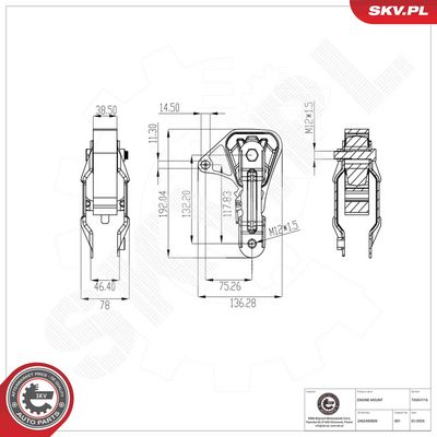 Mounting, engine ESEN SKV 75SKV116