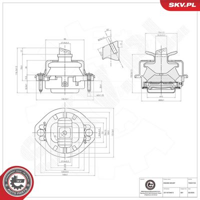 Mounting, engine ESEN SKV 75SKV125