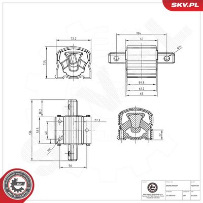 Mounting, engine ESEN SKV 75SKV129