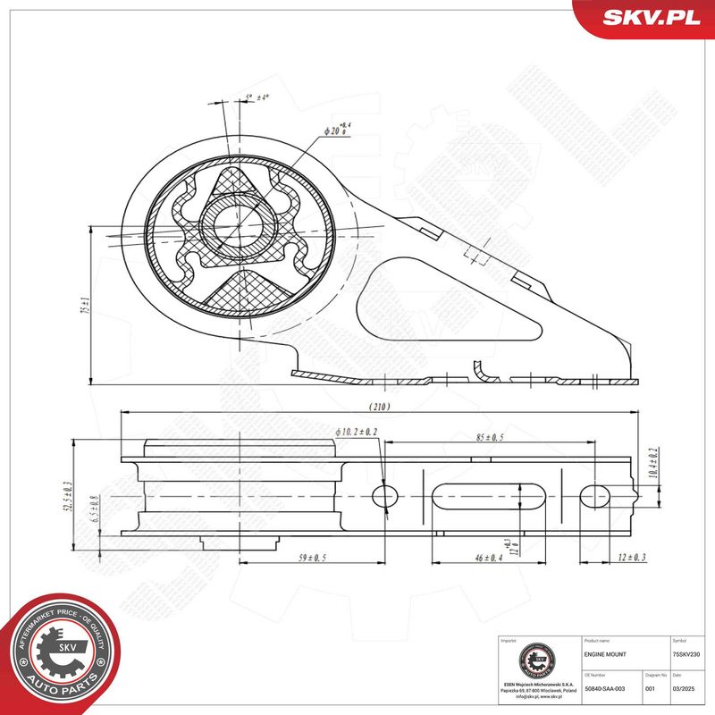 ESEN SKV 75SKV230 Mounting, engine