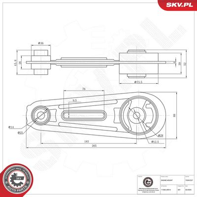 Mounting, engine ESEN SKV 75SKV237