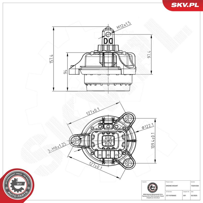 ESEN SKV 75SKV250 Mounting, engine