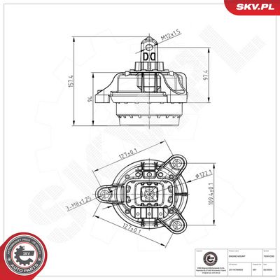 Mounting, engine ESEN SKV 75SKV250