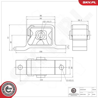 Mounting, engine ESEN SKV 75SKV259
