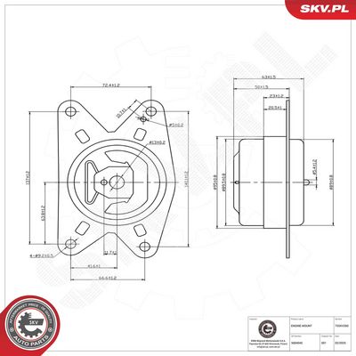 Mounting, engine ESEN SKV 75SKV260