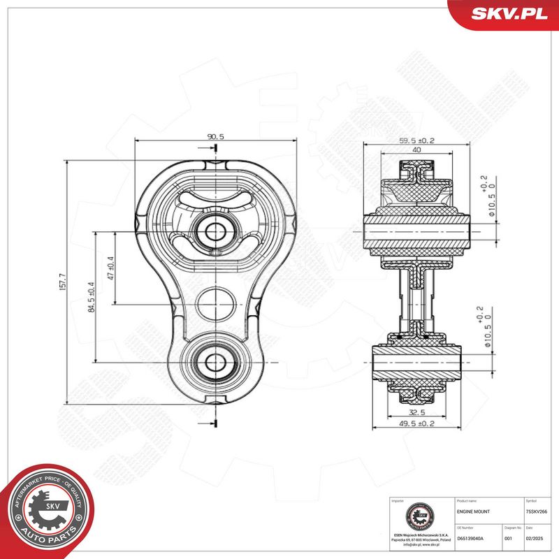 ESEN SKV 75SKV266 Mounting, engine