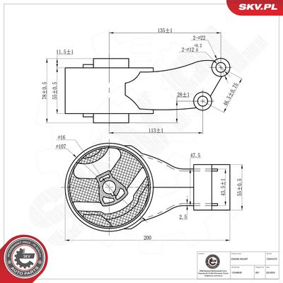 Mounting, engine ESEN SKV 75SKV270