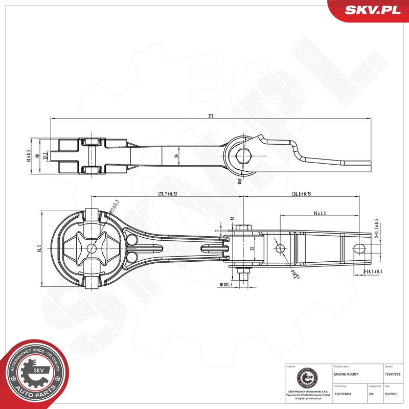 ESEN SKV 75SKV279 Mounting, engine