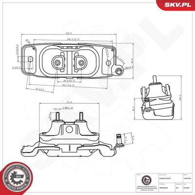 Mounting, engine ESEN SKV 75SKV280