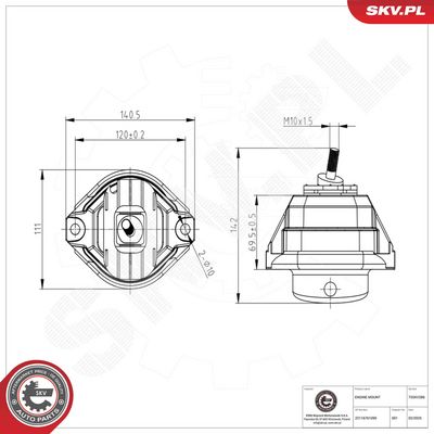 Mounting, engine ESEN SKV 75SKV286