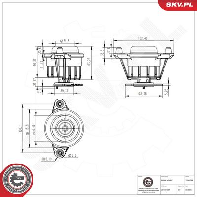 Mounting, engine ESEN SKV 75SKV288