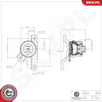 Mounting, engine ESEN SKV 75SKV294