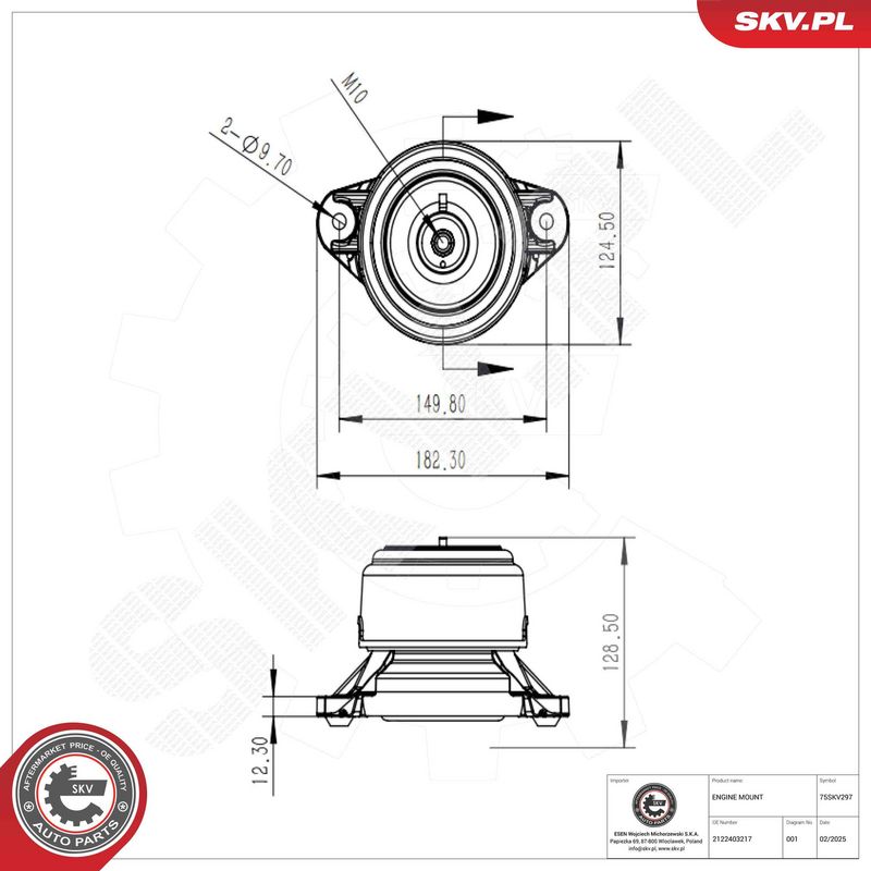 ESEN SKV 75SKV297 Mounting, engine