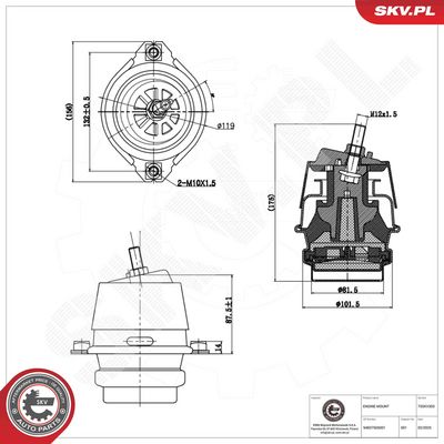 Mounting, engine ESEN SKV 75SKV303