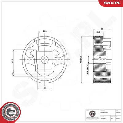Mounting, engine ESEN SKV 75SKV307