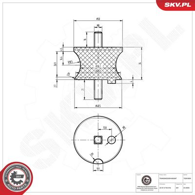 Mounting, automatic transmission ESEN SKV 75SKV804