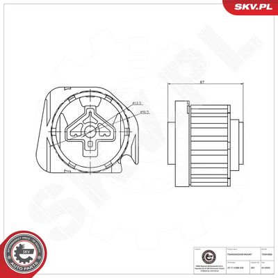 Mounting, automatic transmission ESEN SKV 75SKV806