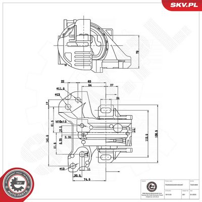 Mounting, automatic transmission ESEN SKV 75SKV809