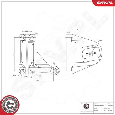 Mounting, automatic transmission ESEN SKV 75SKV810