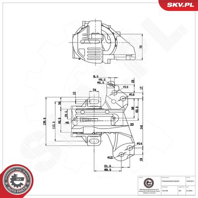Mounting, automatic transmission ESEN SKV 75SKV812