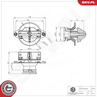 Mounting, automatic transmission ESEN SKV 75SKV815