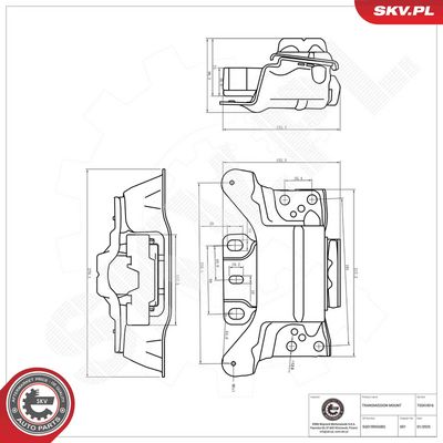 Mounting, automatic transmission ESEN SKV 75SKV816