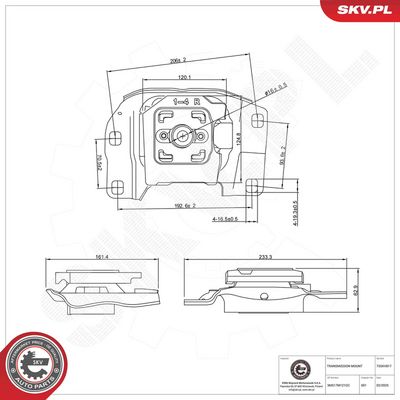 Mounting, automatic transmission ESEN SKV 75SKV817