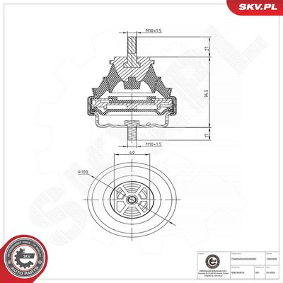 Mounting, manual transmission ESEN SKV 75SKV820
