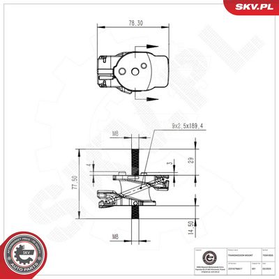 Mounting, manual transmission ESEN SKV 75SKV835