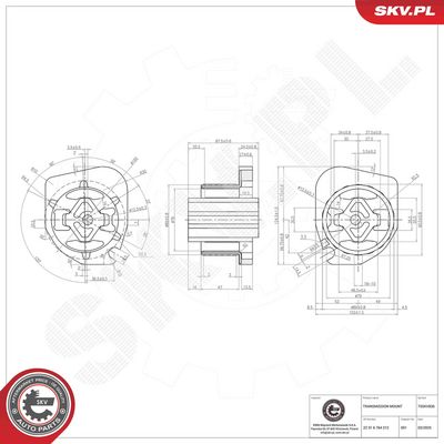 Mounting, automatic transmission ESEN SKV 75SKV836