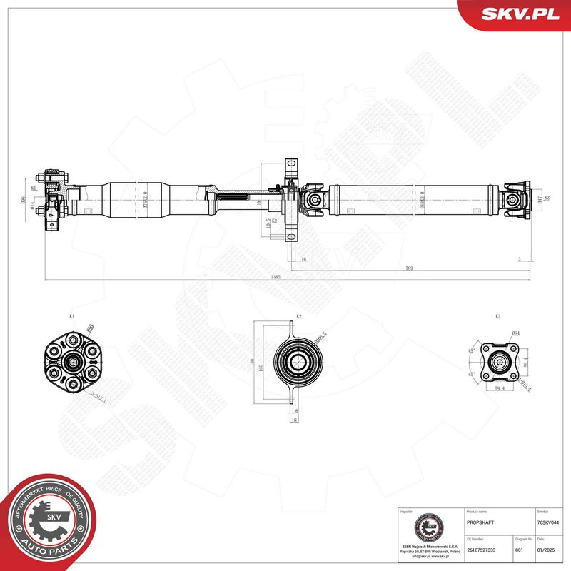 ESEN SKV 76SKV044 Drive Shaft