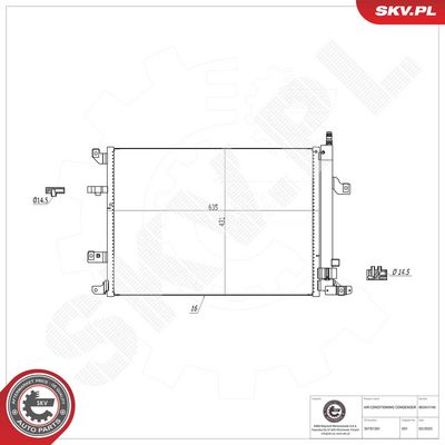 Condenser, air conditioning ESEN SKV 86SKV140