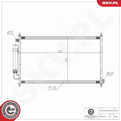 Condenser, air conditioning ESEN SKV 86SKV283