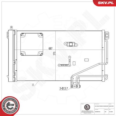 Condenser, air conditioning ESEN SKV 86SKV293